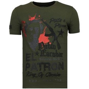 T-shirt Korte Mouw Local Fanatic El Patron Pablo Rhinestone