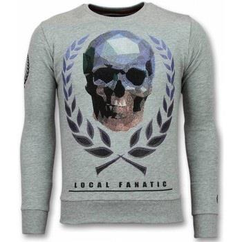 Sweater Local Fanatic Doodskop Skull Rhinestone