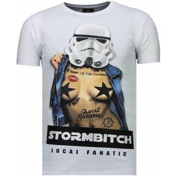 T-shirt Korte Mouw Local Fanatic Stormbitch Rhinestone