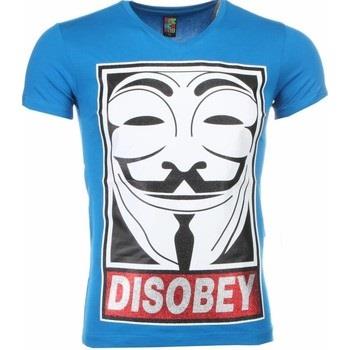 T-shirt Korte Mouw Local Fanatic Anonymous Disobey Print