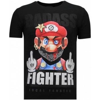 T-shirt Korte Mouw Local Fanatic Fight Club Mario Rhinestone