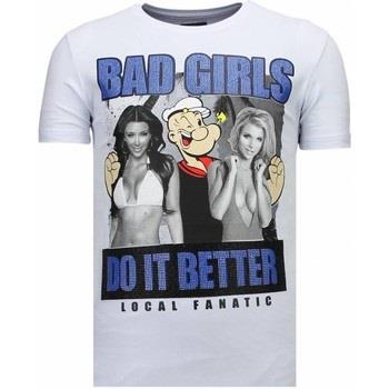 T-shirt Korte Mouw Local Fanatic Bad Girls Do It Better Rhinestone