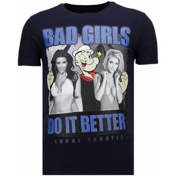 T-shirt Korte Mouw Local Fanatic Bad Girls Do It Better Rhinestone