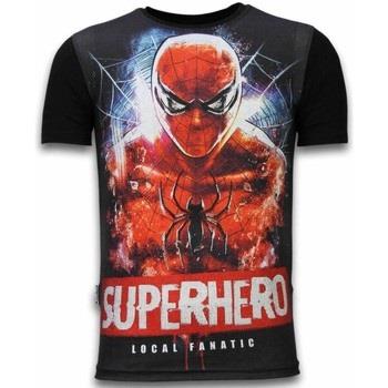 T-shirt Korte Mouw Local Fanatic Superhero Digital Rhinestone