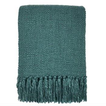 Plaids, deken Malagoon Lake green solid throw (NEW)