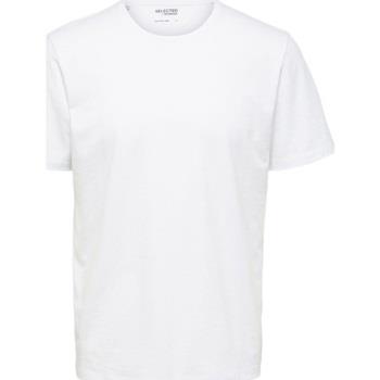 T-shirt Selected Noos Pan Linen T-Shirt - Bright White