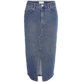 Rok Noisy May Noos Kath Midi Skirt - Medium Blue Denim