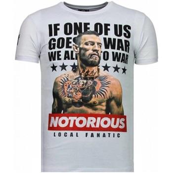 T-shirt Korte Mouw Local Fanatic Conor Notorious Legend Rhinestone