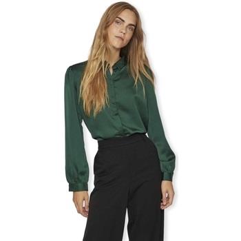 Blouse Vila Noos Ellette Satin Shirt L/S - Pineneedle