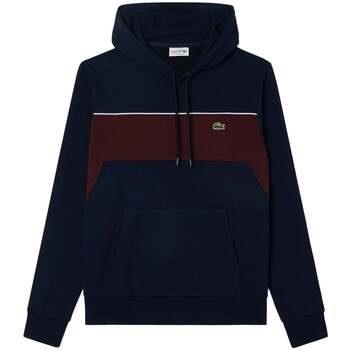 Sweater Lacoste Colour Block Fleece Hoodie Navy Blue/Bordeaux