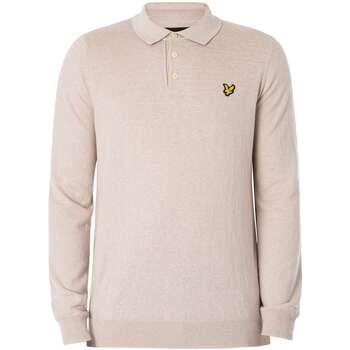 Polo Shirt Lange Mouw Lyle &amp; Scott Katoenen Merino Gebreid Poloshi...