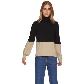 Trui Vila Noos Ril Blocking Knit L/S - Black/Natural Mel