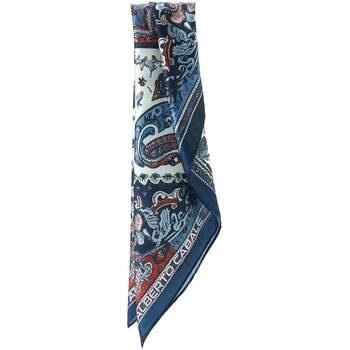 Sjaal Alberto Cabale Petit carré de soie Bandana Horse Cléo Bleu