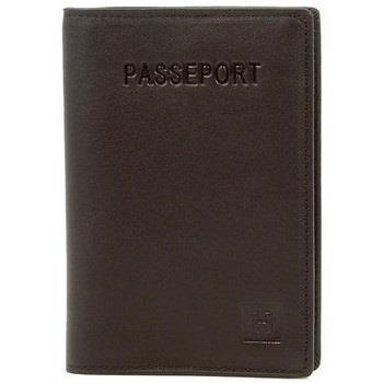 Portefeuille Hexagona Pochette passeport en cuir ref_32014 Marr