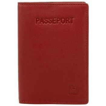Portefeuille Hexagona Pochette passeport en cuir ref_32014 Roug