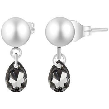 Boucles oreilles Sc Crystal B3071-ARGENT-JET