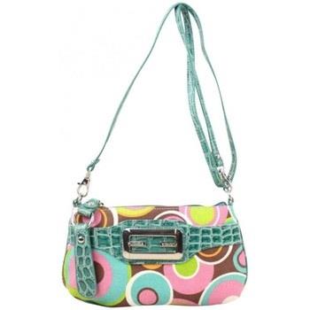 Sac à main Fuchsia Mini sac pochette toile motif rond multicolore Vert