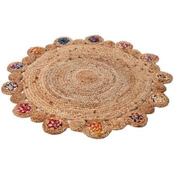 Tapis Signes Grimalt Tapis rond ethnique en jute et coton multicolore