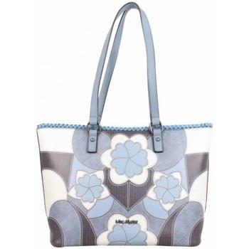 Cabas Mac Alyster Sac shopping Impression bleu motif fleur