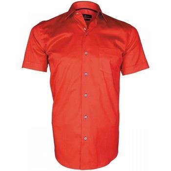 Chemise Emporio Balzani chemisette en popeline montebello rouge