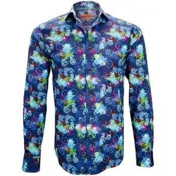 Chemise Andrew Mc Allister chemise imprimee bicycle bleu