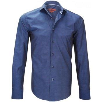 Chemise Andrew Mc Allister chemise tissu jacquard italian bleu