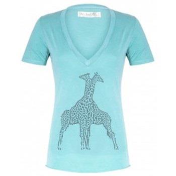 T-shirt So Charlotte V neck short sleeves Giraffe T00-91-80 Vert