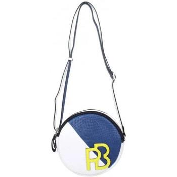 Sac à main Patrick Blanc Petit sac rond bandoulière cuir et bleu