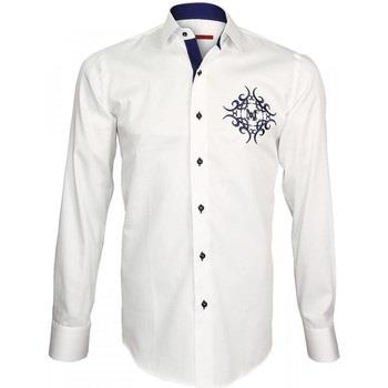 Chemise Andrew Mc Allister chemise brodee heraldic blanc