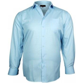 Chemise Doublissimo chemise fil a fil traditionnelle bleu