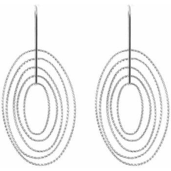 Boucles oreilles Orusbijoux Boucles D'oreilles Argent Rhodié Ovale Dia...