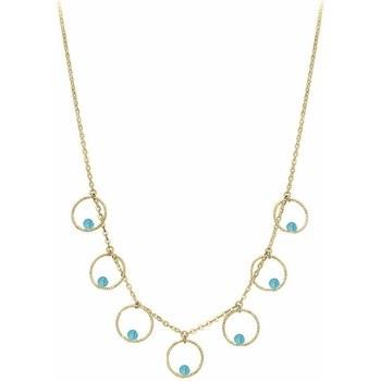 Collier Orusbijoux Collier Argent Doré Bulles Et Pierre Turquoise