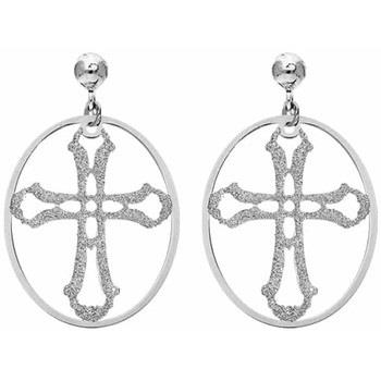 Boucles oreilles Orusbijoux Boucles D'oreilles Argent Rhodier Croix