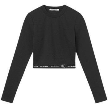 T-shirt Calvin Klein Jeans T Shirt Manches Longues Ref 55759 Noir