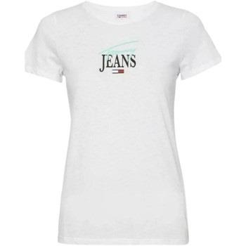 T-shirt Tommy Jeans T Shirt Femme Ref 55917 Blanc