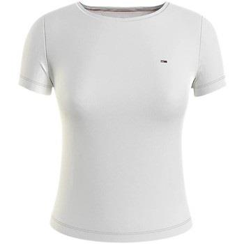 T-shirt Tommy Jeans T Shirt Femme Ref 55531 Ecru