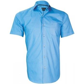 Chemise Emporio Balzani chemisette en popeline montebello bleu