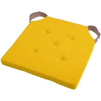 Galettes de chaise Stof Coussin de chaise Jaune et Taupe 38 x 38 cm