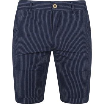 Pantalon Suitable Aswin Short Rayé Bleu Foncé