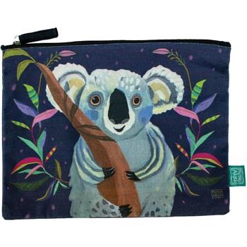 Trousse Enesco Grande Pochette plate Le Koala en coton décorée Allen