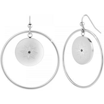 Boucles oreilles Sc Crystal BD2318-BO-ARGENT-DIAMANT-NOIR