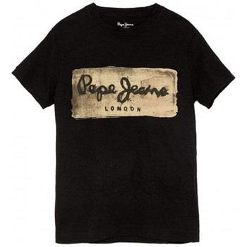 T-shirt enfant Pepe jeans Tee-shirt junior noir Golders DLX PB501433 -...