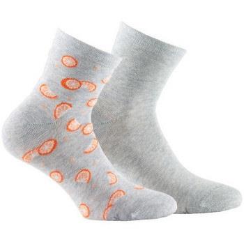 Chaussettes Kindy Lot de 2 paires de socquettes en coton motifs orange...