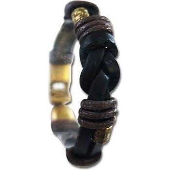 Bracelets Sud Trading Bracelet mixte en cuir noir et marron