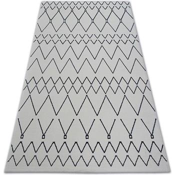 Tapis Rugsx Tapis SENSE Micro 81249 ZIGZAG ETNO blanc/bleu 160x230 cm