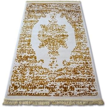 Tapis Rugsx Tapis ACRYLIQUE MANYAS 192AA Ivoire/Doré franges 80x300 cm