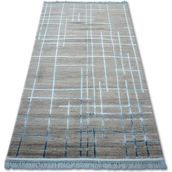 Tapis Rugsx Tapis ACRYLIQUE MANYAS 191AA Gris/Bleu franges 100x300 cm