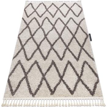 Tapis Rugsx Tapis BERBER BENI crème Franges berbère marocain 140x190 c...