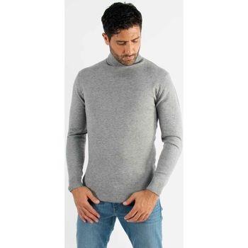 Pull Hollyghost Pull col roulé gris en touch cashemere unicolore