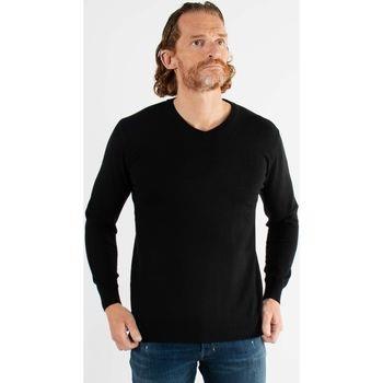 Pull Hollyghost Pull col V noir en touch cashemere unicolore
